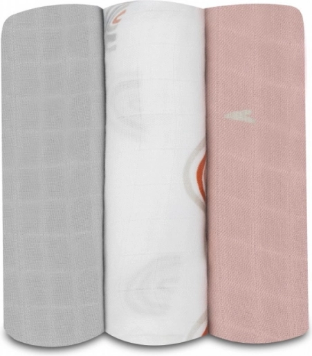 LIONELO mussoline di bambù 3 pz, 70 × 70 cm – rainbow