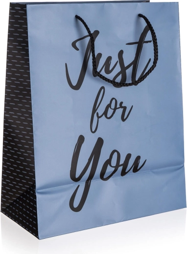 Busta regalo JUST FOR YOU Blue M 18 × 22 × 10 cm