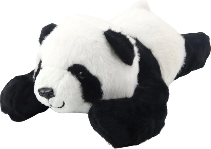 Panda di peluche sdraiata 30 cm bianco e nero