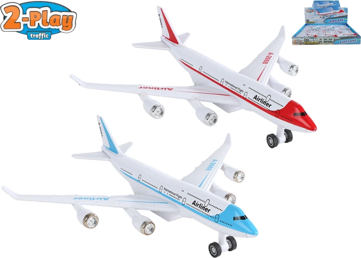 2-Play Traffic modello di aereo in metallo con retromarcia 16 cm