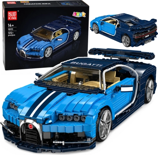 Set di costruzioni auto sportiva Bugatti blu (1212 pezzi)