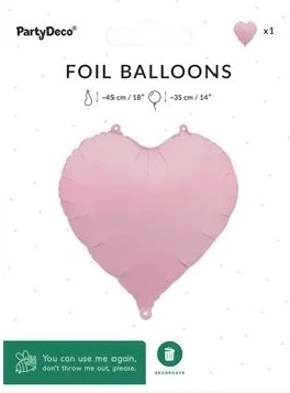 Palloncino in foil a forma di cuore rosa opaco 45 cm