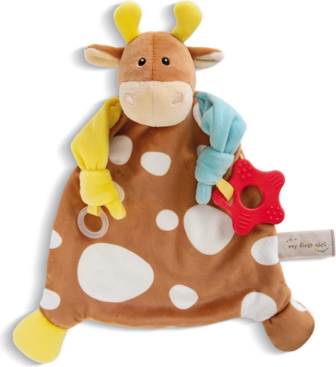 Doudou Nici a forma di mucca con massaggiagengive e supporto per ciuccio