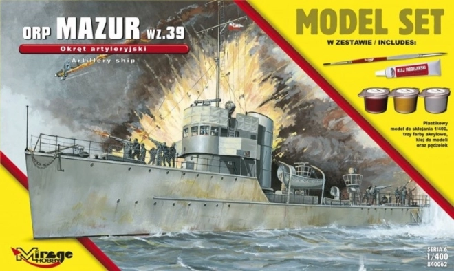 ORP Mazur 1939 modello navale in plastica 1:400 kit di montaggio