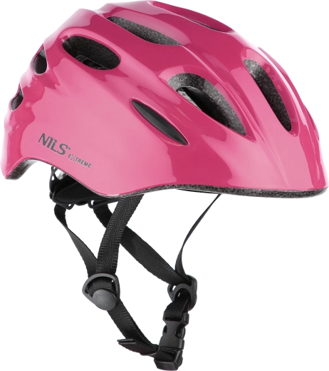 Casco da ciclismo con luce lampeggiante NILS Extreme MTW01 rosa – XS (44-48)