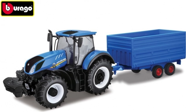 Bburago 1:32 Trattore Agricolo New Holland con rimorchio per fieno