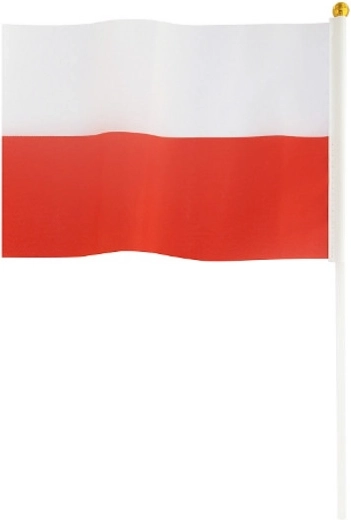 Bandiera polacca su asta 14 × 21 cm - 1 pezzo