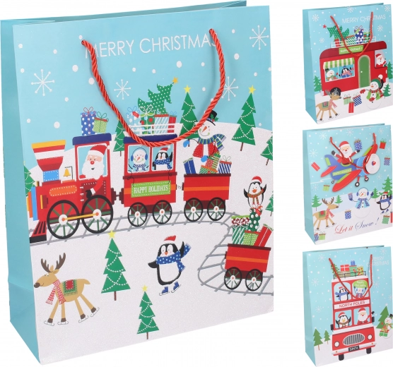 Borsa regalo natalizia M 26 × 32 × 10 cm