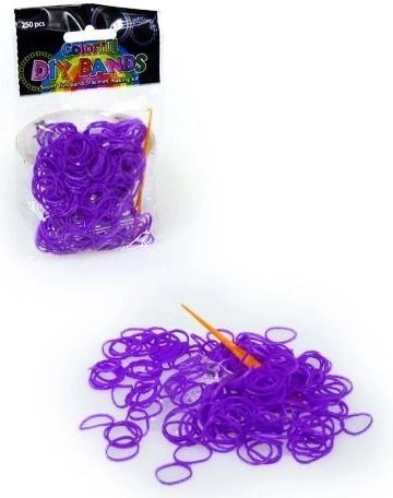 Set di 250 elastici viola per intrecciare braccialetti