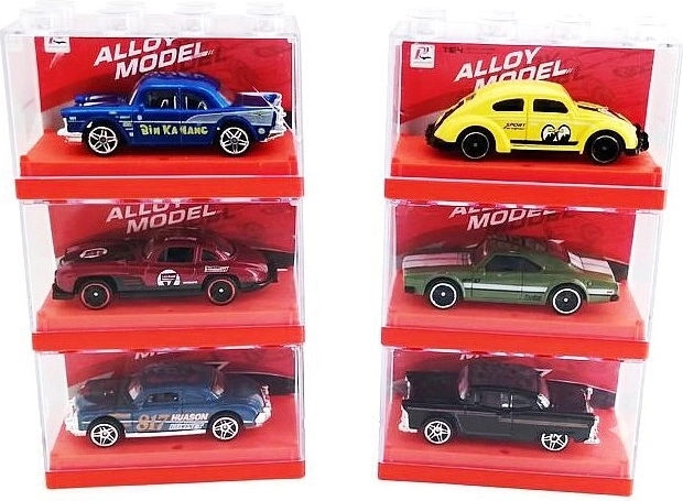 Automobilina in metallo da 8 cm in scatolina trasparente - 1 pezzo