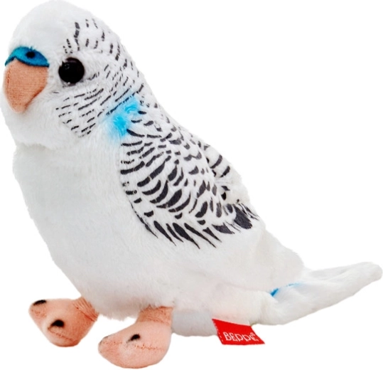 Cocorita bianca di peluche 13 cm