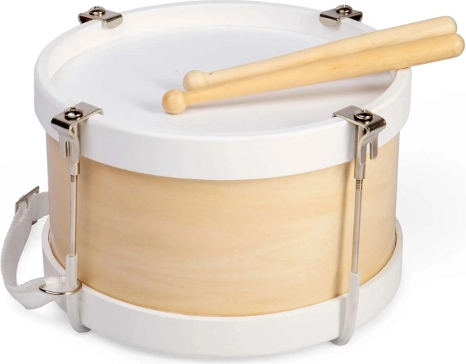 Tamburo in legno con tracolla – naturale