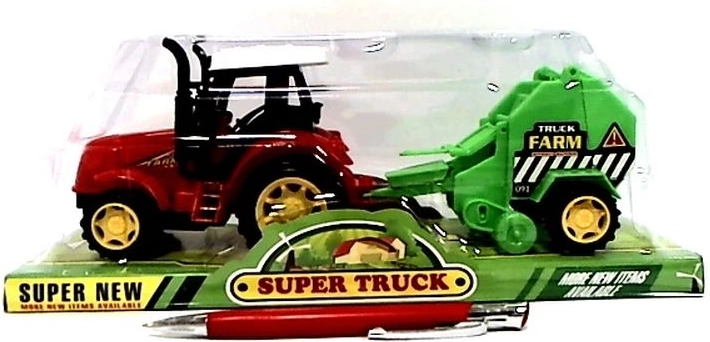 Trattore con attrezzo agricolo aggiuntivo