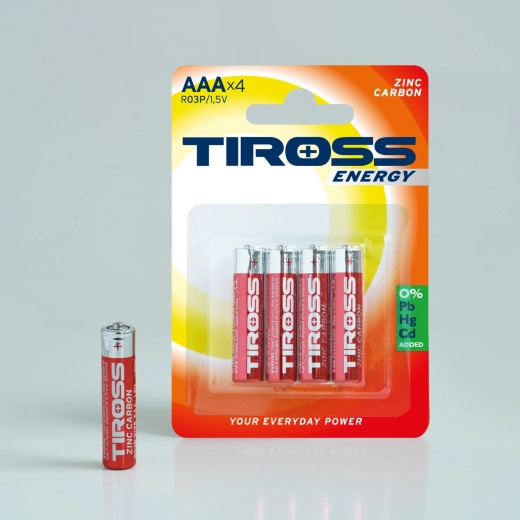 Batterie zinco-carbone AAA 1,5 V – confezione da 4 pezzi