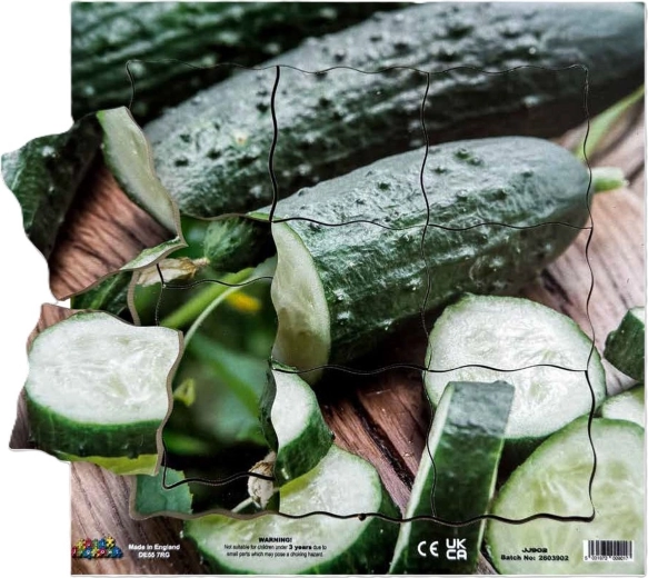 Just Jigsaws cetriolo e le sue fasi di crescita vegetativa – puzzle stratificato in legno da 19 pezzi