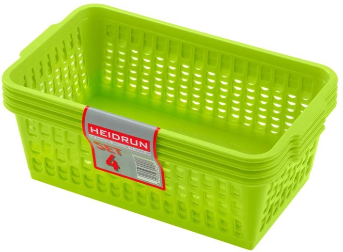 Cestini di plastica HEIDRUN 25 × 14,5 × 10,5 cm, set da 4 pezzi