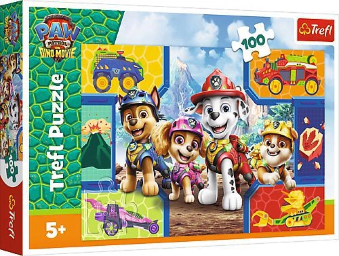 Puzzle Paw Patrol (La Squadra dei Cuccioli) Dino Movie: Cuccioli e dinosauri 100 pezzi