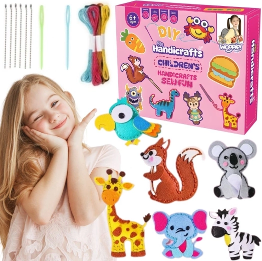 Woopie set da cucito in feltro per bambini DIY – ciondoli e animaletti