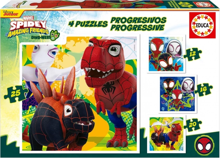 Educa Puzzle Spidey e i suoi fantastici amici: Dino-web 4v1