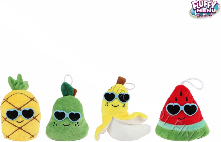 Fluffy Menu frutta di peluche con occhiali (mix di 4 varianti) 12 pz