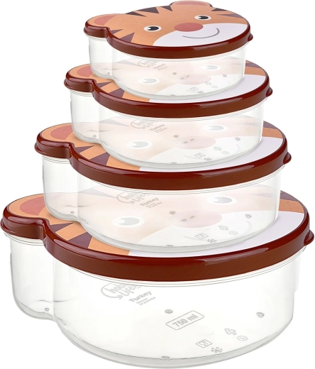 Set di contenitori per snack Zoo tigre 4 pz