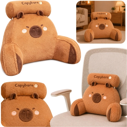 Cuscino di supporto per la schiena a forma di capibara, marrone 60 × 40 cm