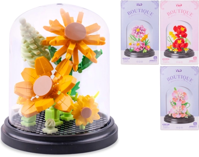 Set di costruzione fiore 224–229 pezzi con copertura antipolvere