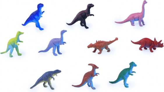 Set di 10 figurine di dinosauri colorate per bambini