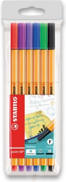 Set di fineliner STABILO 6 pz, 0,4 mm