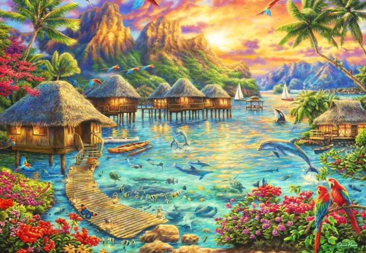 Collezione Grafika Art: Puzzle oasi tropicale 1000 pezzi