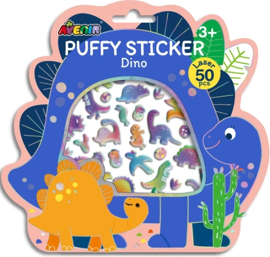 Adesivi 3D bombati dinosauri, 50 pz