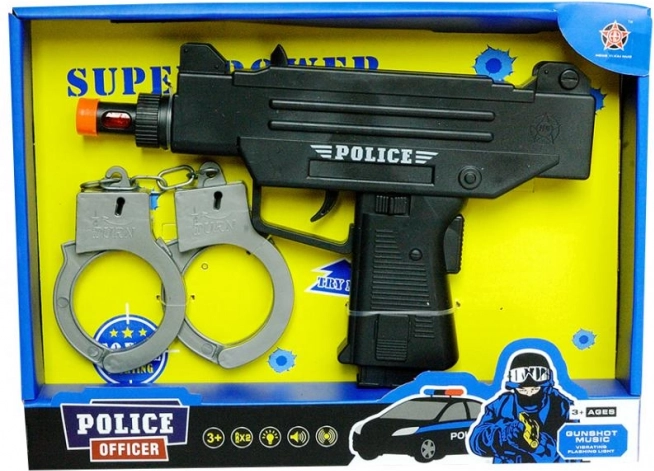 Pistola della polizia con manette – set per bambini per piccoli agenti