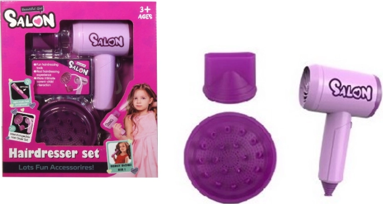 Set da parrucchiera con phon e accessori intercambiabili - 1 pezzo
