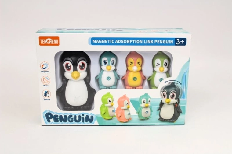 Famigliola magnetica di pinguini