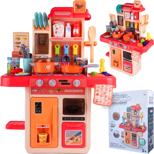 Cucina giocattolo rosa 63 cm con 42 accessori