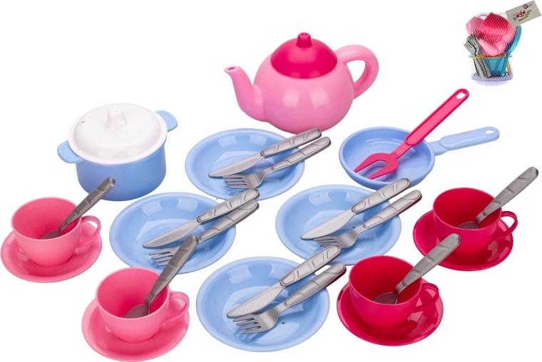 Set di stoviglie per cucina per bambini in rete (30 pezzi)