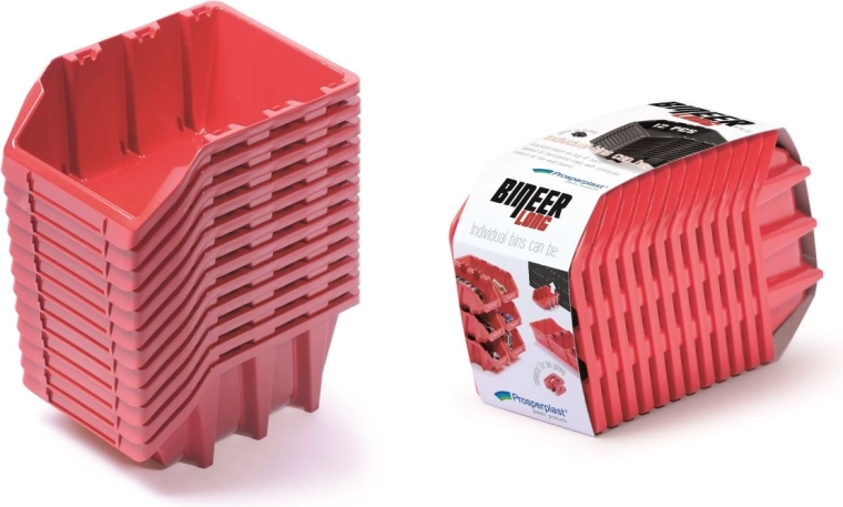 Set di box contenitori 12 pz Bineer Long 190×77×120 mm – rosso