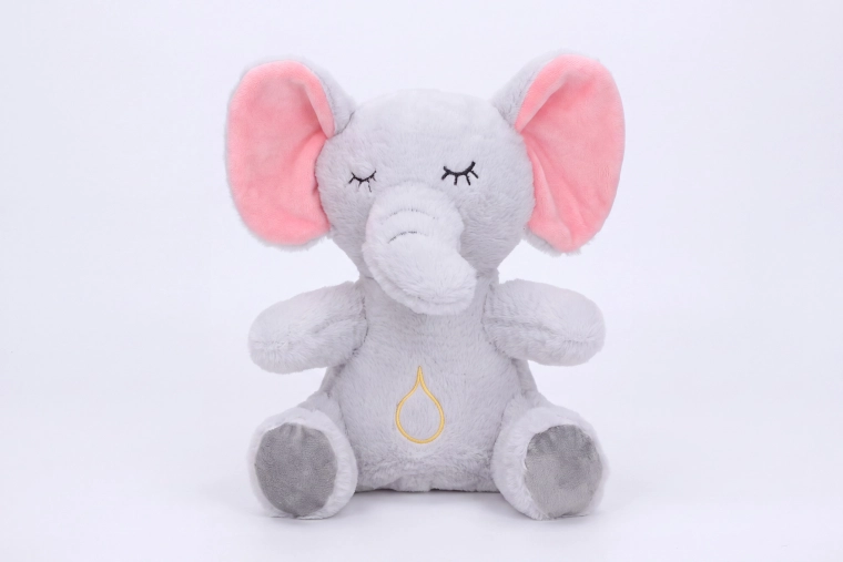 Elefante di peluche che respira con effetti luminosi e sonori 30 cm
