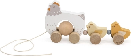 Gallina di legno da trainare con pulcini Viga PolarB