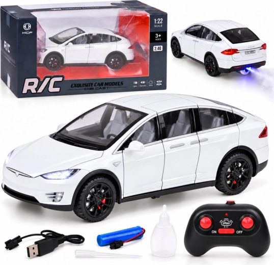Auto RC Tesla Model X con telecomando 1:22, illuminazione a LED ed effetto fumo