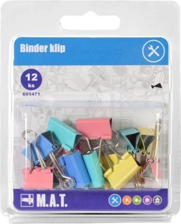 Clip da ufficio Binder – mix di colori, 12 pz