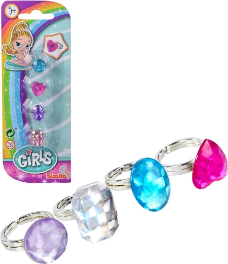 Simba Steffi Love anelli per bambini con pietre decorative - 4 pezzi