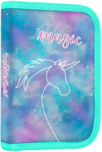 Astuccio scolastico a un piano Unicorn con 2 alette, vuoto