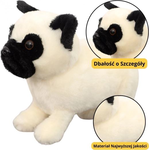 Carlino di peluche bianco 19 cm