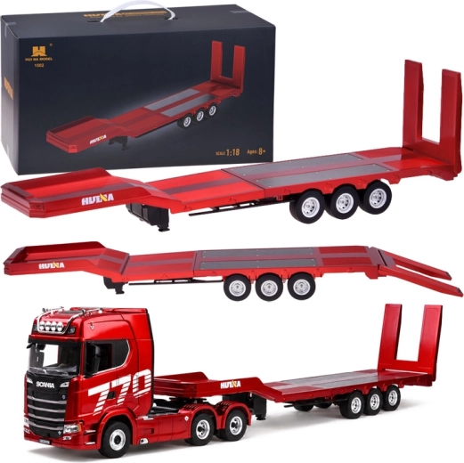 Rimorchio–piattaforma RC Huina 1502 per Scania 1501, scala 1:18