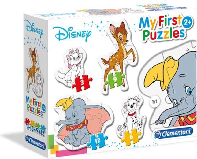 CLEMENTONI I miei primi puzzle Cuccioli Disney 4 in 1 (3, 6, 9, 12 pezzi)