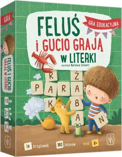 Feluś e Gucio giocano con le lettere – gioco educativo di parole crociate per bambini