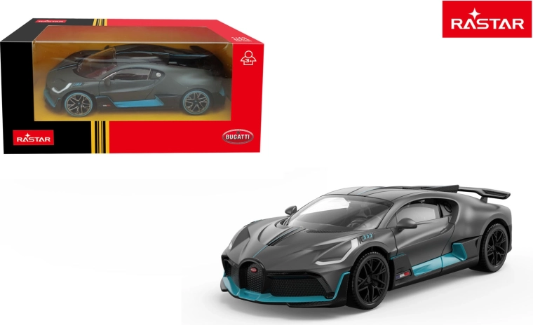 Macchinina in metallo Bugatti Divo 1:43 grigia Rastar - 1 pezzo