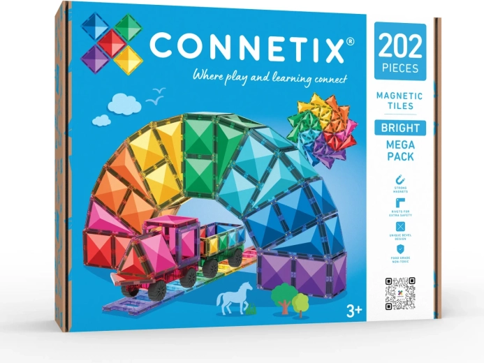 Set da costruzione magnetico Bright Mega Pack da 202 pezzi