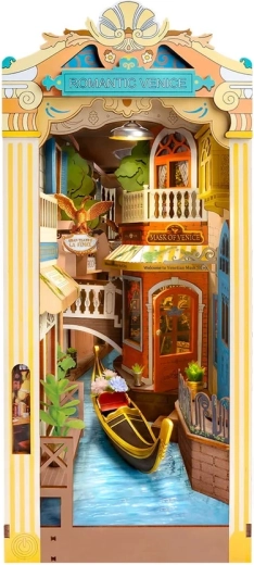 Ferma-libri 3D Romantic Venice – kit fai‑da‑te con LED